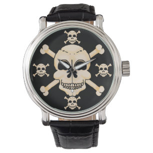 Pulsera Cráneo y reloj de la bandera pirata