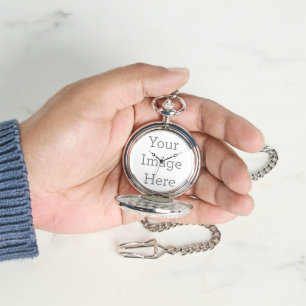 Pulsera Crear su propio reloj de bolsillo plateado