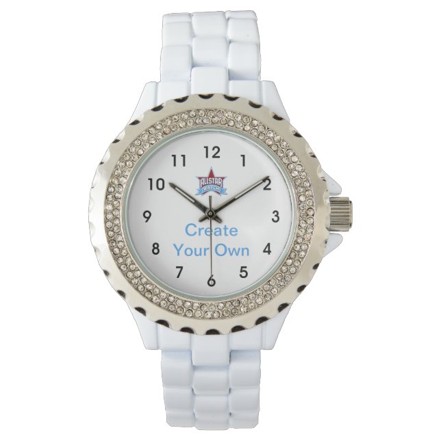 Pulsera Crear su propio reloj de esmalte blanco (Anverso)