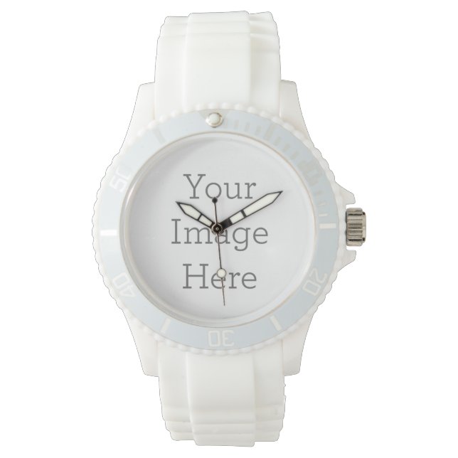Deportivo de silicona blanco Reloj (Anverso)