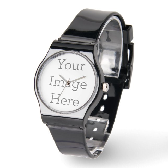 Correa de Silicona Negra Reloj (Ángulo)