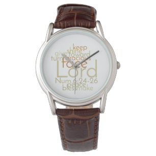 Pulsera Cristianos sacerdotes bendicen reloj de cuero masc
