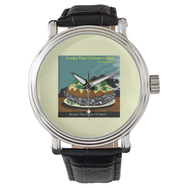 Pulsera Cuidado Con Los Tallos De Almidón Reloj Divertido  (Anverso)