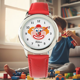 Pulsera Cute payaso reloj de niño con nombre personalizado