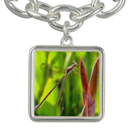 Pulsera Damselfly Balanceado En Cabeza De Flor