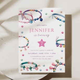Pulsera de amistad Invitación a la fiesta de cumpl