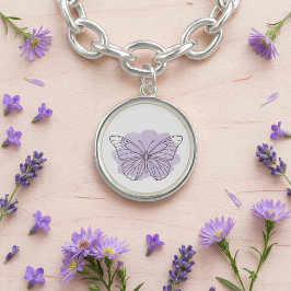 Pulsera de mariposa de arte de línea de acuarela m