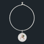 Pulsera de personalizado Monograma con encanto red<br><div class="desc">La letra A - un hermoso monograma inicial en oro rosa adornado con un exquisito patrón de acuarela floral y geométrico.  Un regalo ideal y mantener la idea para tu dama de honor favorita.  Personalizar fácilmente el nombre de su elección.</div>