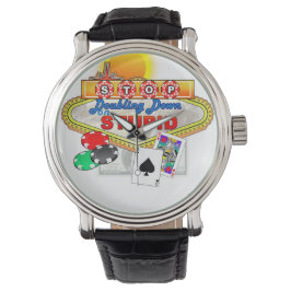 Pulsera Dejar de duplicar el reloj estúpido (espalda blanc