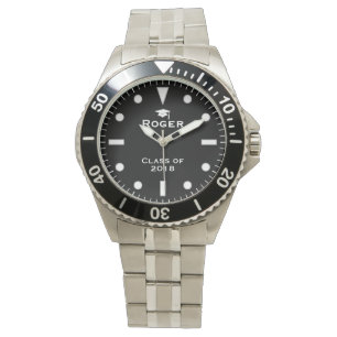 Pulsera Dial negro de Oxford del reloj de la graduación