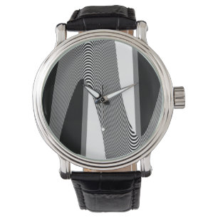 Pulsera Diseño De Arte De Op En Blanco Y Negro, Reloj De P