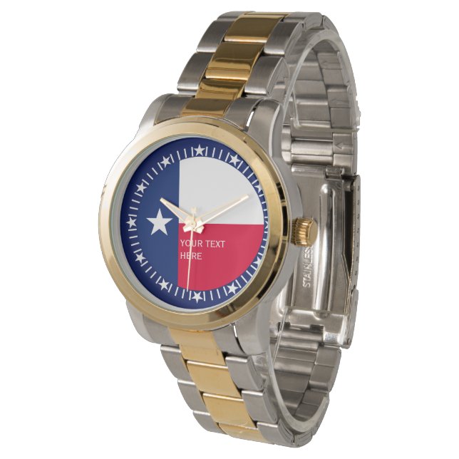 Pulsera Diseño de reloj de bandera de Texas personalizado (Angular)