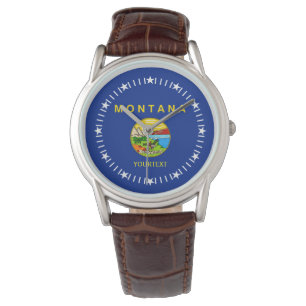 Pulsera Diseño de reloj de bandera del estado de Montana