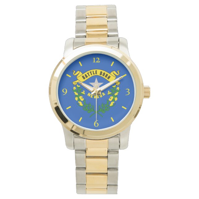 Pulsera Diseño de reloj de bandera del estado de Nevada (Anverso)
