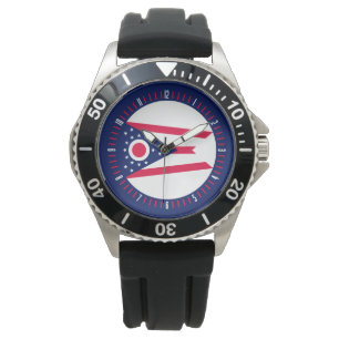 Pulsera Diseño de reloj de bandera del estado de Ohio