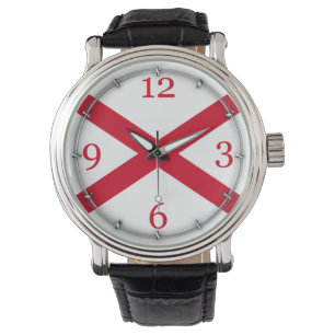 Pulsera Diseño de reloj de la bandera del estado de Alabam