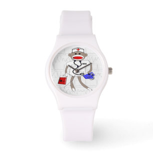 Pulsera Diseño del mono del calcetín del reloj de la
