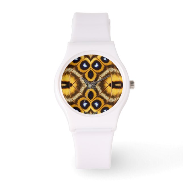 Pulsera diseño sobre el reloj de texturas de mariposa (Anverso)