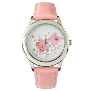 Pulsera Dos cerdos Personalizados de pelo en reloj de prim