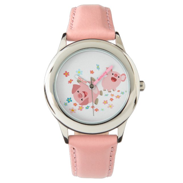 Pulsera Dos cerdos Personalizados de pelo en reloj de prim (Anverso)