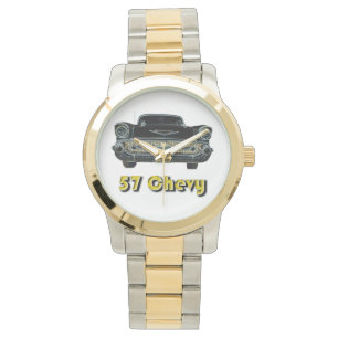Pulsera Dos-Tono de 57 Chevy con oro y el reloj del tono