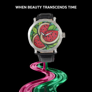 Pulsera "Dulce Rebanada de Verano" - Reloj de Sandía en la