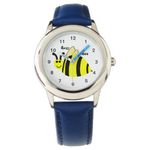 Pulsera El amarillo de la abeja ocupada manosea el reloj