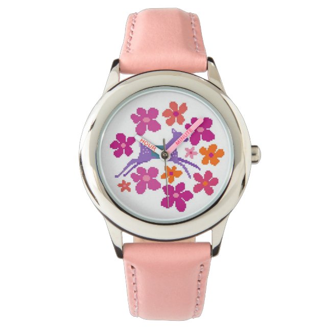 Pulsera El ciervo en el reloj de flores silvestres (Anverso)