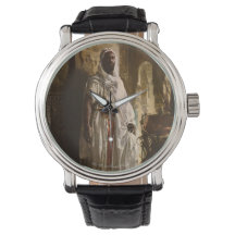 El morisco jefe negro reloj de cuero vintage