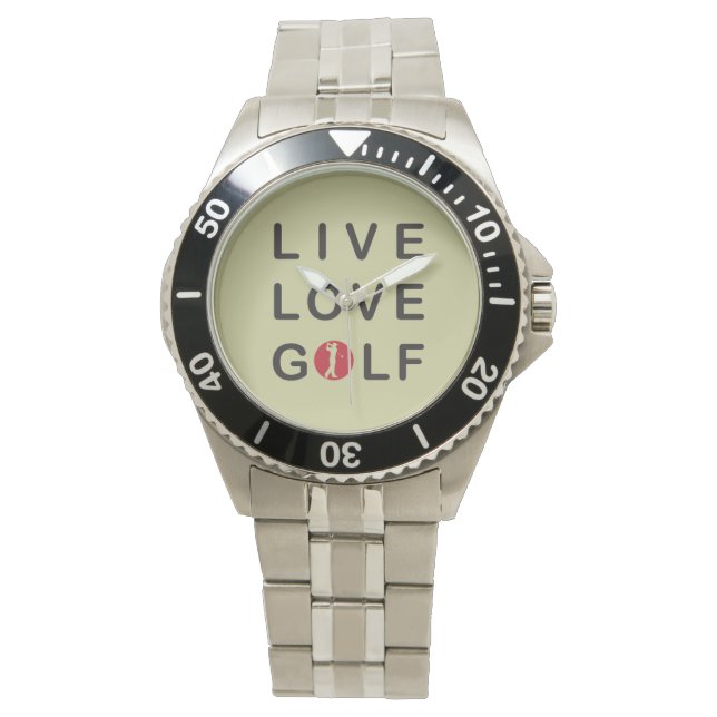Pulsera el reloj de golf de amor vivo. (Anverso)