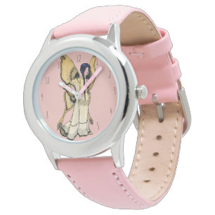 Pulsera El reloj de hadas rosado de los niños