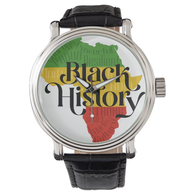Pulsera El reloj de los hombres de la bandera africana (Anverso)