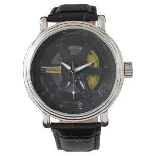 Pulsera El reloj de Spoked de rueda de los hombres negros
