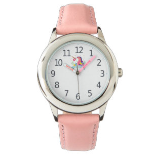 Pulsera El reloj del chica rosado conocido de encargo