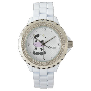 Pulsera El reloj del kawaii de la vaca de la mujer linda