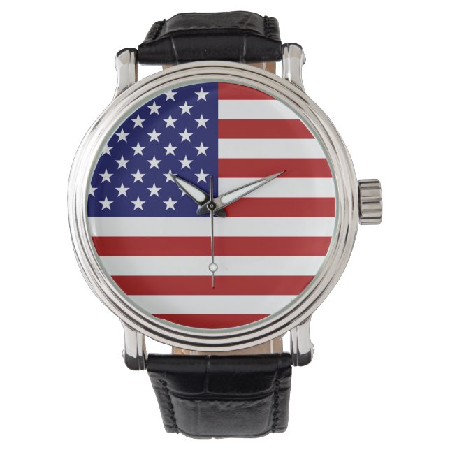Pulsera El reloj masculino de la bandera estadounidense (Anverso)