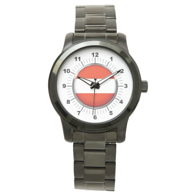 Pulsera El reloj negro sobredimensionado de la bandera de  (Anverso)