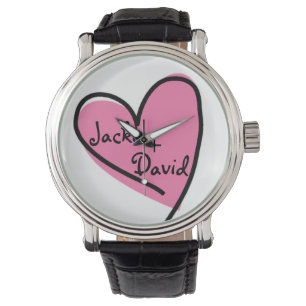 Pulsera El reloj retro de Pink Heart Lover