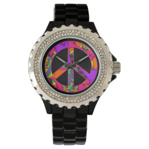 Pulsera El signo de la paz me colorea reloj brillante