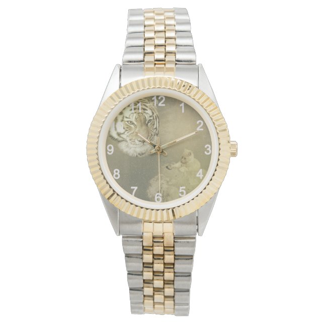 Pulsera El Tigre Y El Gatito, El Reloj De Muñeca Unisex (Anverso)
