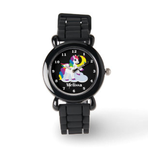 Pulsera El unicornio lindo de la fantasía añade el reloj