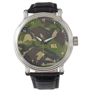 Pulsera Elegante reloj de camuflaje, cazador monogramado, 