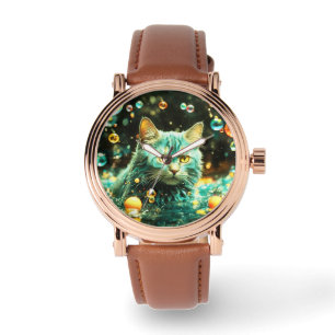 Pulsera Elegante reloj de gato para el amante del gato