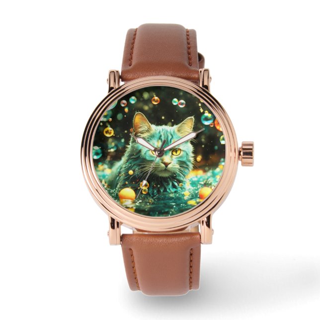Pulsera Elegante reloj de gato para el amante del gato (Anverso)