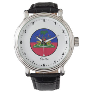 Pulsera Elegante reloj de Haití y bandera haitiana