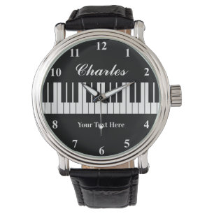 Pulsera Elegante reloj de piano blanco y negro para los ho
