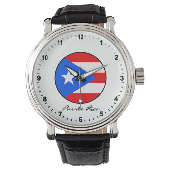 Pulsera Elegante reloj de Puerto Rico y bandera puertorriq (Anverso)