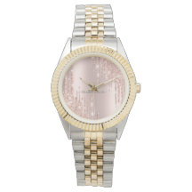 Elegante reloj de rosa dorado