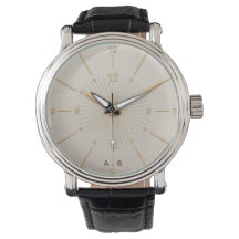 Elegantes iniciales personalizadas reloj de cuero