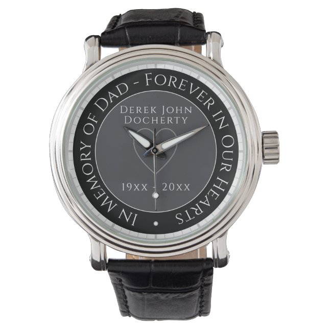 Pulsera En Memoria - Reloj en Memoria de Papá (Anverso)